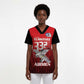 Tuskegee Red Tails Airmen Scrub Top P-51 Mustang 332nd Fighter Group - Black Red - African Pride