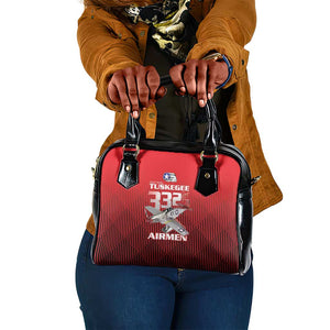 Tuskegee Red Tails Airmen Shoulder Handbag 332nd Fighter Group - Black Red - African Pride