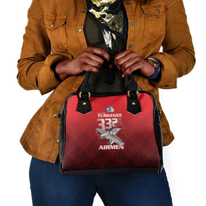 Tuskegee Red Tails Airmen Shoulder Handbag 332nd Fighter Group - Black Red - African Pride