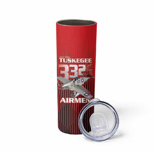 Tuskegee Red Tails Airmen Skinny Tumbler 332nd Fighter Group - Black Red - African Pride