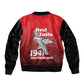 Tuskegee Red Tails Airmen Sleeve Zip Bomber Jacket 332nd Fighter Group - Black Red - African Pride