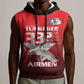 Tuskegee Red Tails Airmen Sleeveless Hoodie 332nd Fighter Group - Black Red - African Pride