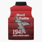 Tuskegee Red Tails Airmen Sleeveless Puffer Jacket P-51 Mustang 332nd Fighter Group - Black Red