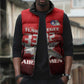 Tuskegee Red Tails Airmen Sleeveless Puffer Jacket P-51 Mustang 332nd Fighter Group - Black Red