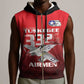 Tuskegee Red Tails Airmen Sleeveless Zip Hoodie 332nd Fighter Group - Black Red - African Pride