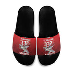 Tuskegee Red Tails Airmen Slide Sandals P-51 Mustang 332nd Fighter Group - Black Red