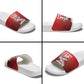 Tuskegee Red Tails Airmen Slide Sandals P-51 Mustang 332nd Fighter Group - Black Red