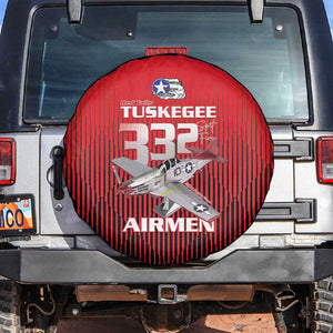 Tuskegee Red Tails Airmen Spare Tire Cover 332nd Fighter Group - Black Red - African Pride