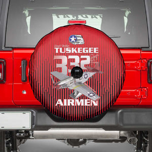 Tuskegee Red Tails Airmen Spare Tire Cover 332nd Fighter Group - Black Red - African Pride