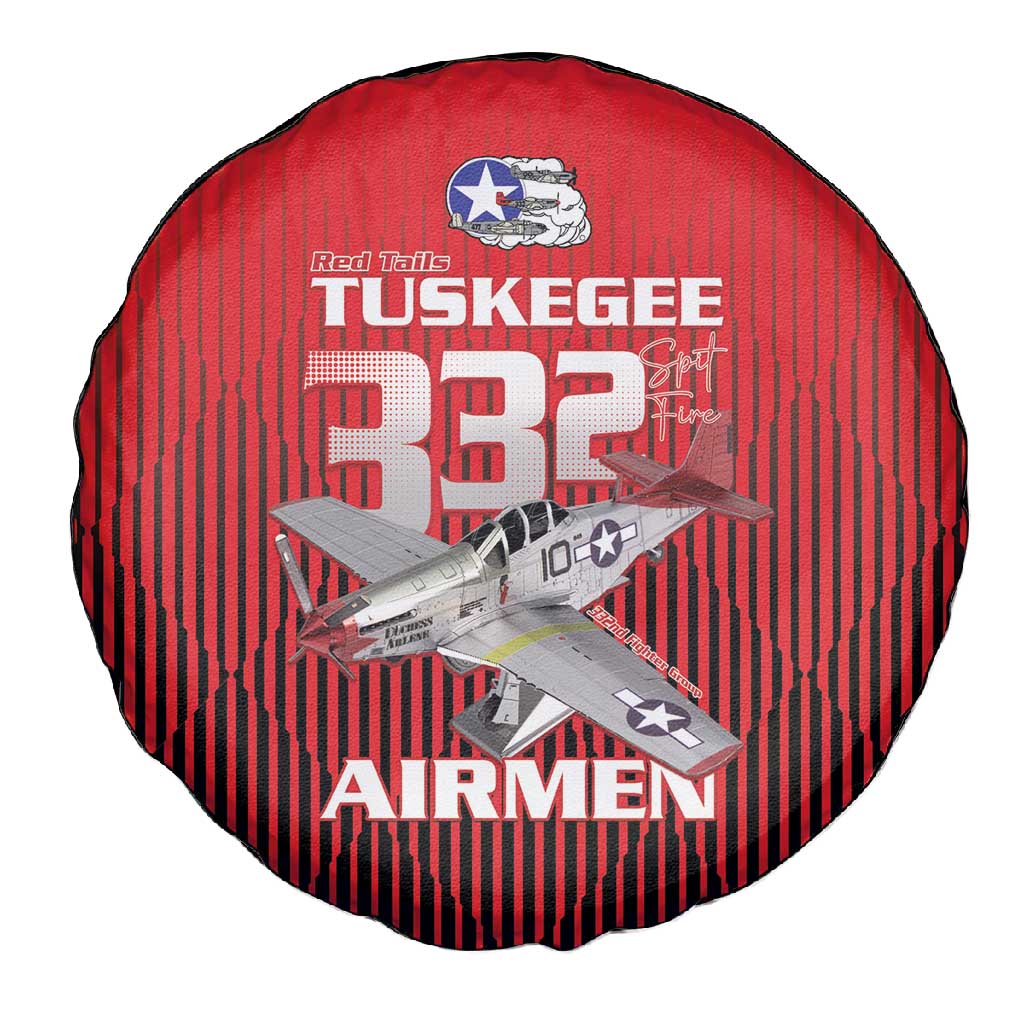 Tuskegee Red Tails Airmen Spare Tire Cover 332nd Fighter Group - Black Red - African Pride