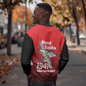 Tuskegee Red Tails Airmen Sweatshirt 332nd Fighter Group - Black Red - African Pride