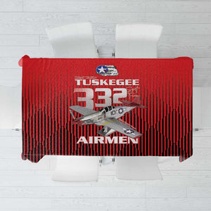 Tuskegee Red Tails Airmen Tablecloth 332nd Fighter Group - Black Red - African Pride
