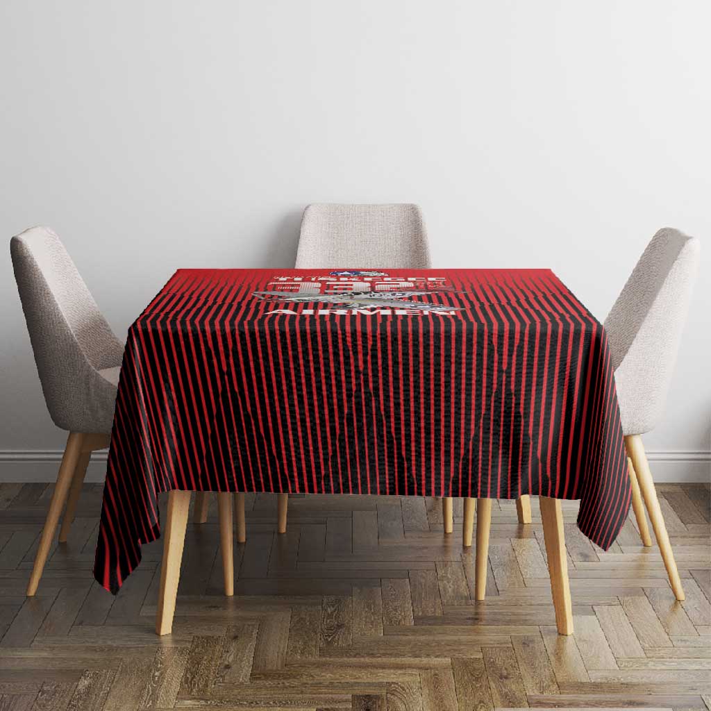 Tuskegee Red Tails Airmen Tablecloth 332nd Fighter Group - Black Red - African Pride
