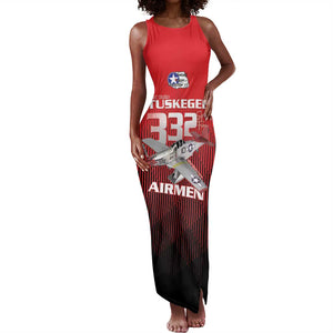Tuskegee Red Tails Airmen Tank Maxi Dress 332nd Fighter Group - Black Red - African Pride