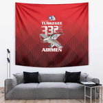 Tuskegee Red Tails Airmen Tapestry 332nd Fighter Group - Black Red - African Pride