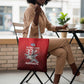 Tuskegee Red Tails Airmen Tote Bag P-51 Mustang 332nd Fighter Group - Black Red