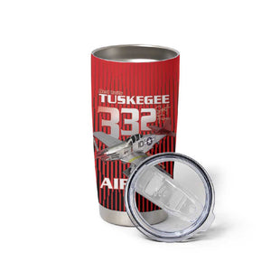 Tuskegee Red Tails Airmen Tumbler Cup 332nd Fighter Group - Black Red - African Pride