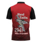 Tuskegee Red Tails Airmen Zipper Polo Shirt P-51 Mustang 332nd Fighter Group - Black Red