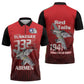 Tuskegee Red Tails Airmen Zipper Polo Shirt P-51 Mustang 332nd Fighter Group - Black Red