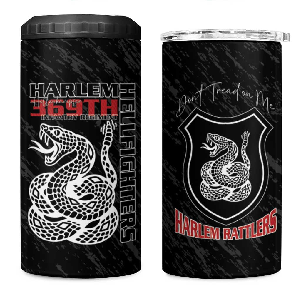 Harlem Hellfighters 4 in 1 Can Cooler Tumbler Harlem Rattlers - Don't Tread on Me - African Pride