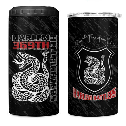 Harlem Hellfighters 4 in 1 Can Cooler Tumbler Harlem Rattlers - Don't Tread on Me - African Pride