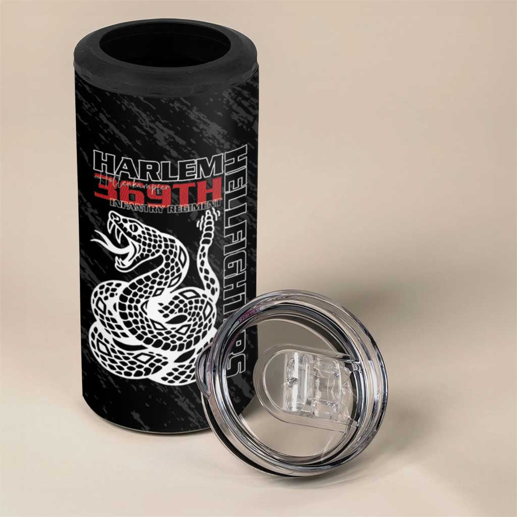 Harlem Hellfighters 4 in 1 Can Cooler Tumbler Harlem Rattlers - Don't Tread on Me - African Pride