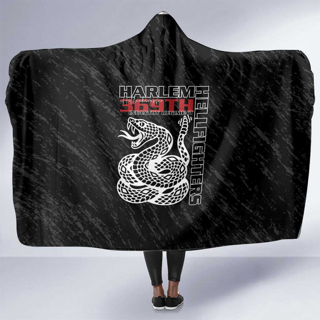 Harlem Hellfighters Hooded Blanket Harlem Rattlers - Don't Tread on Me - African Pride