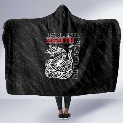 Harlem Hellfighters Hooded Blanket Harlem Rattlers - Don't Tread on Me - African Pride