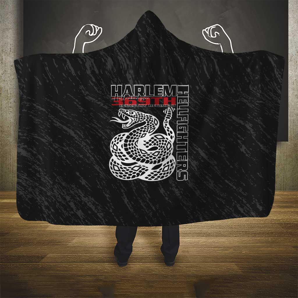 Harlem Hellfighters Hooded Blanket Harlem Rattlers - Don't Tread on Me - African Pride