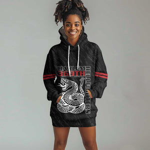 Harlem Hellfighters Hoodie Dress Harlem Rattlers - Don't Tread on Me - African Pride