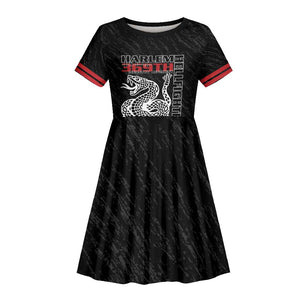 Harlem Hellfighters Kid Short Sleeve Dress Harlem Rattlers - Don't Tread on Me - African Pride