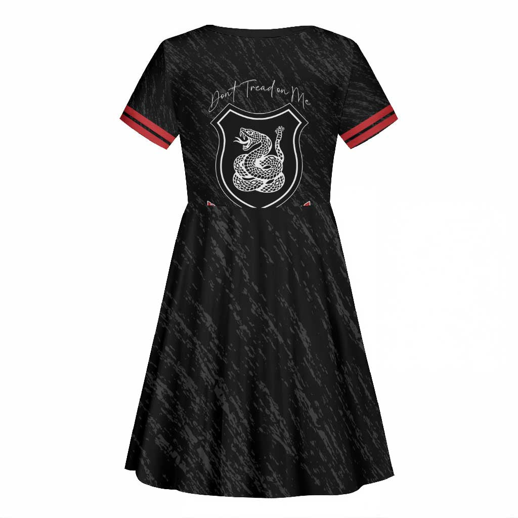 Harlem Hellfighters Kid Short Sleeve Dress Harlem Rattlers - Don't Tread on Me - African Pride