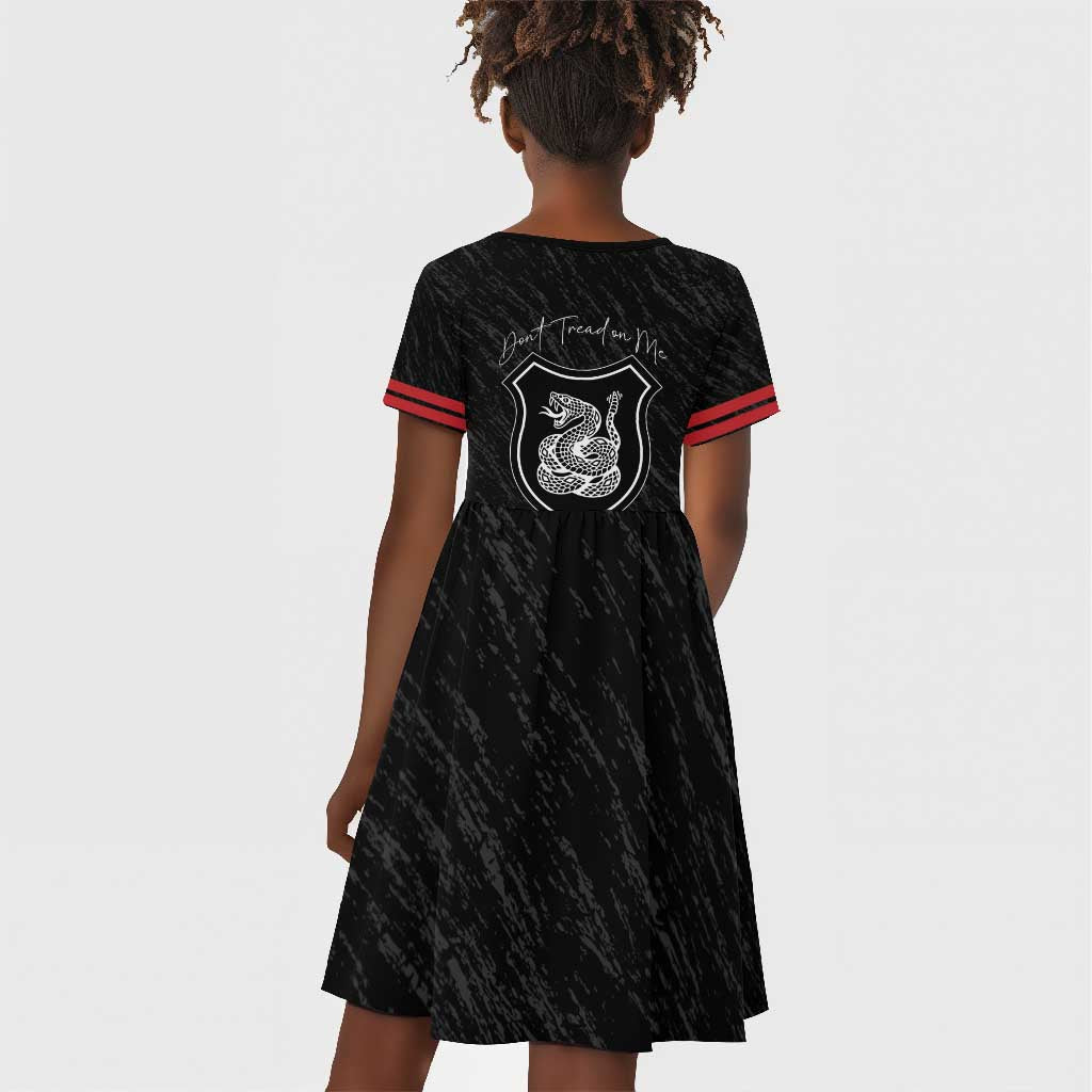 Harlem Hellfighters Kid Short Sleeve Dress Harlem Rattlers - Don't Tread on Me - African Pride