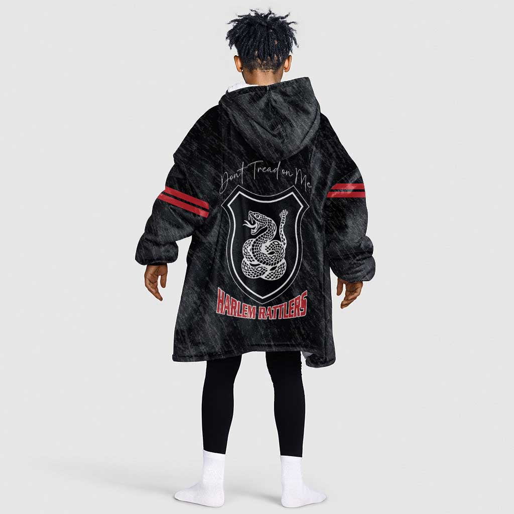 Harlem Hellfighters Kid Wearable Blanket Hoodie Harlem Rattlers - Don't Tread on Me - African Pride