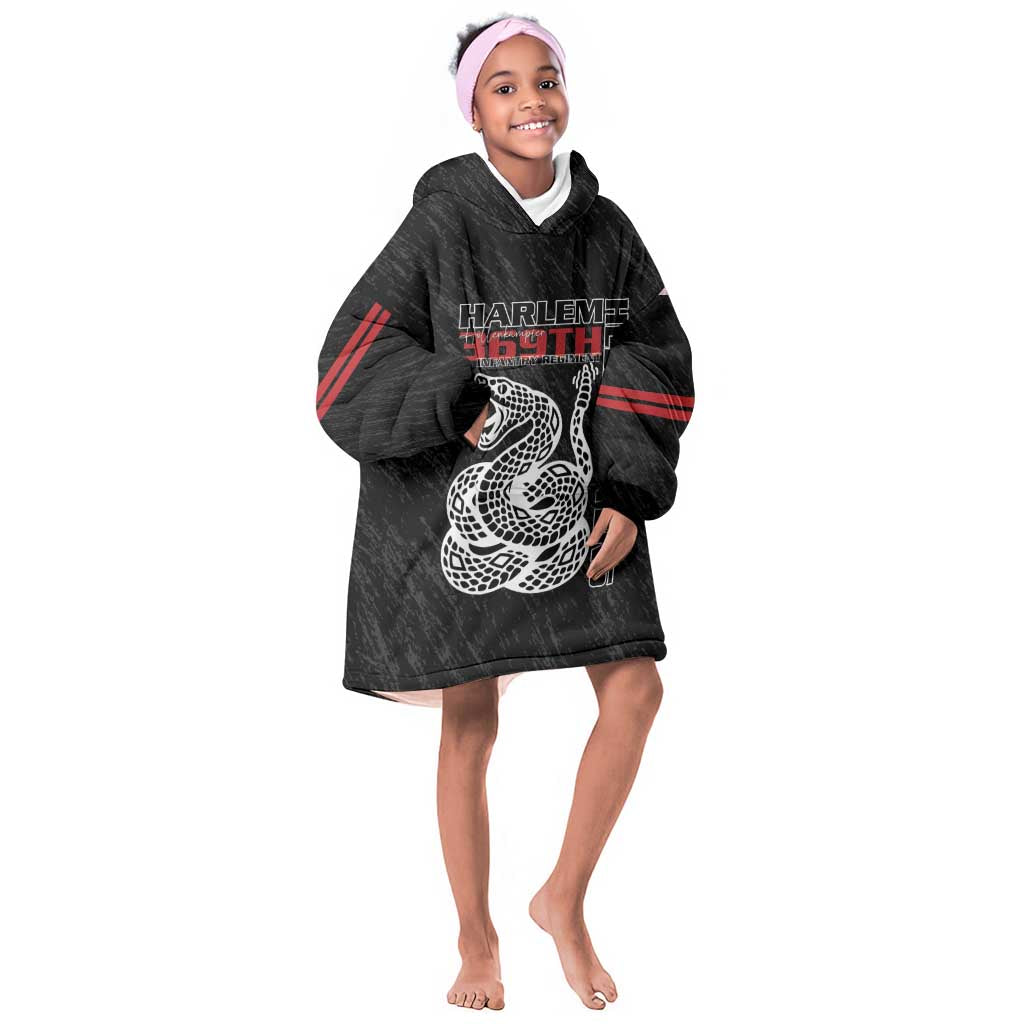 Harlem Hellfighters Kid Wearable Blanket Hoodie Harlem Rattlers - Don't Tread on Me - African Pride
