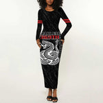 Harlem Hellfighters Long Sleeve Bodycon Dress Harlem Rattlers - Don't Tread on Me - African Pride
