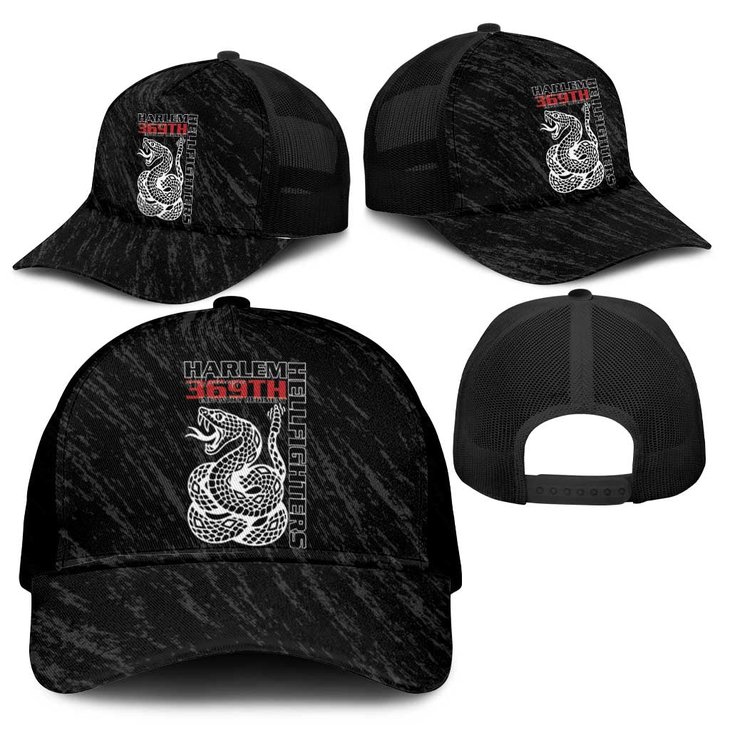 Harlem Hellfighters Mesh Trucker Cap Harlem Rattlers - Don't Tread on Me - African Pride