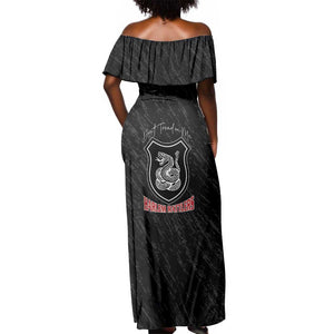 Harlem Hellfighters Off Shoulder Maxi Dress Harlem Rattlers - Don't Tread on Me - African Pride