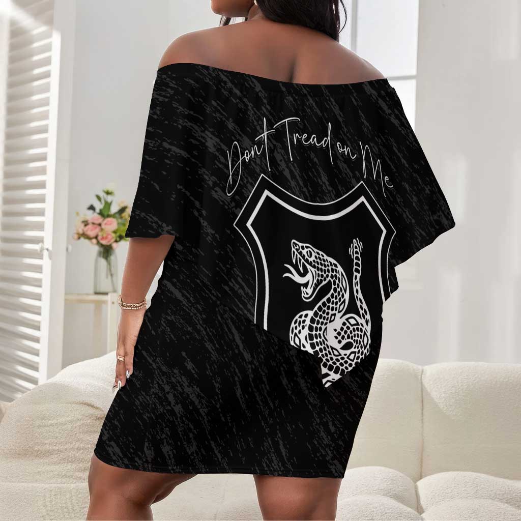 Harlem Hellfighters Off Shoulder Short Dress Harlem Rattlers - Don't Tread on Me - African Pride
