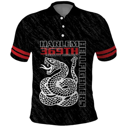 Harlem Hellfighters Polo Shirt Harlem Rattlers - Don't Tread on Me - African Pride
