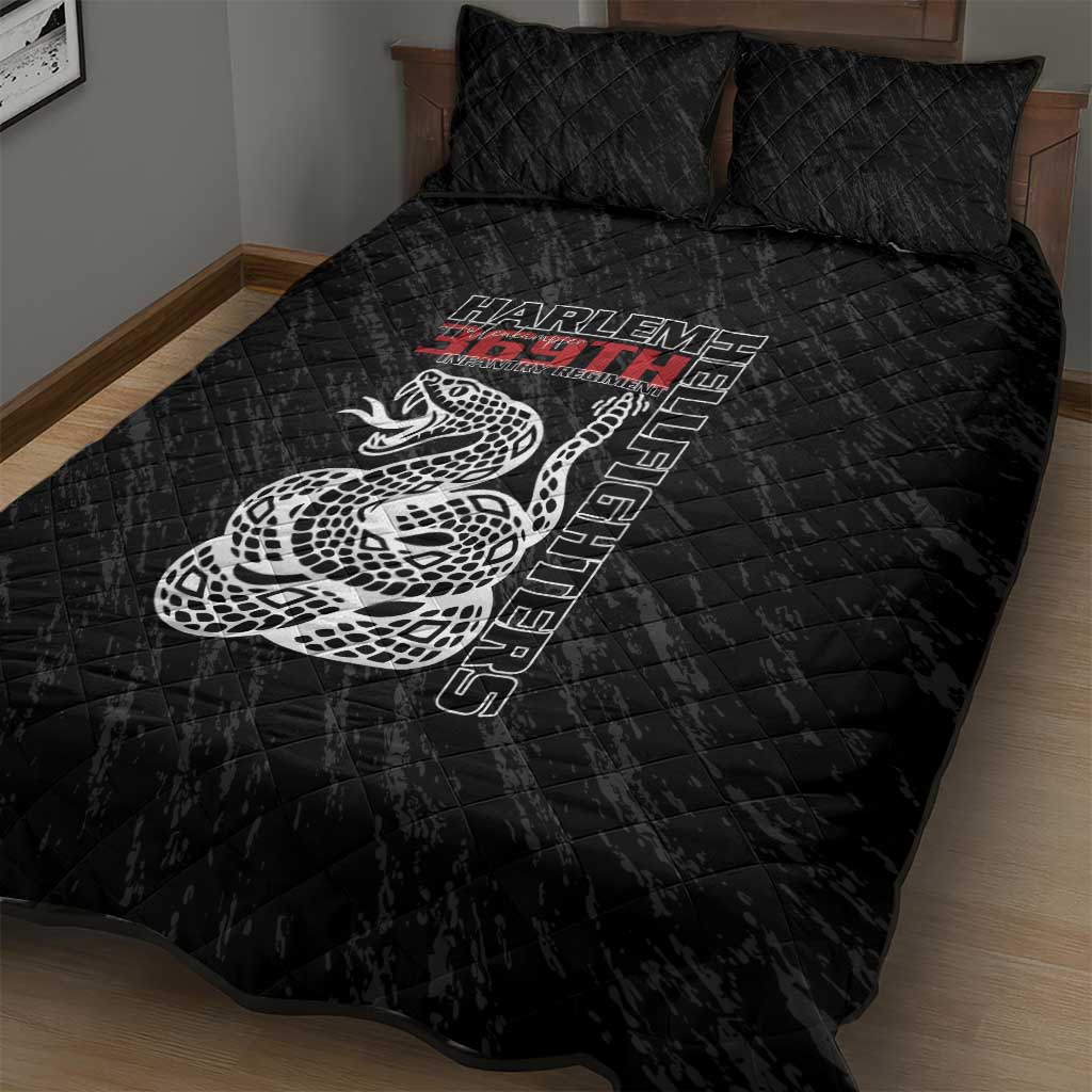 Harlem Hellfighters Quilt Bed Set Harlem Rattlers - Don't Tread on Me - African Pride