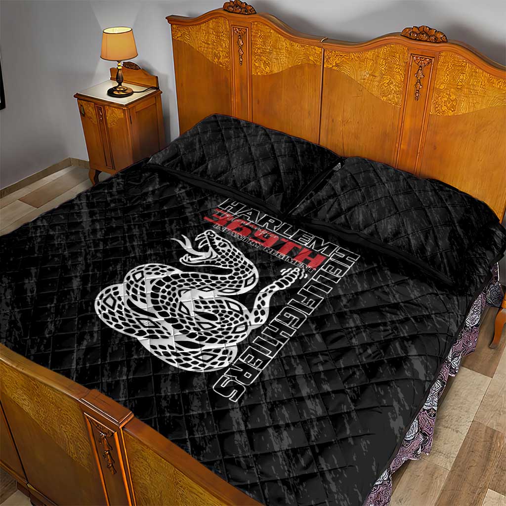 Harlem Hellfighters Quilt Bed Set Harlem Rattlers - Don't Tread on Me - African Pride