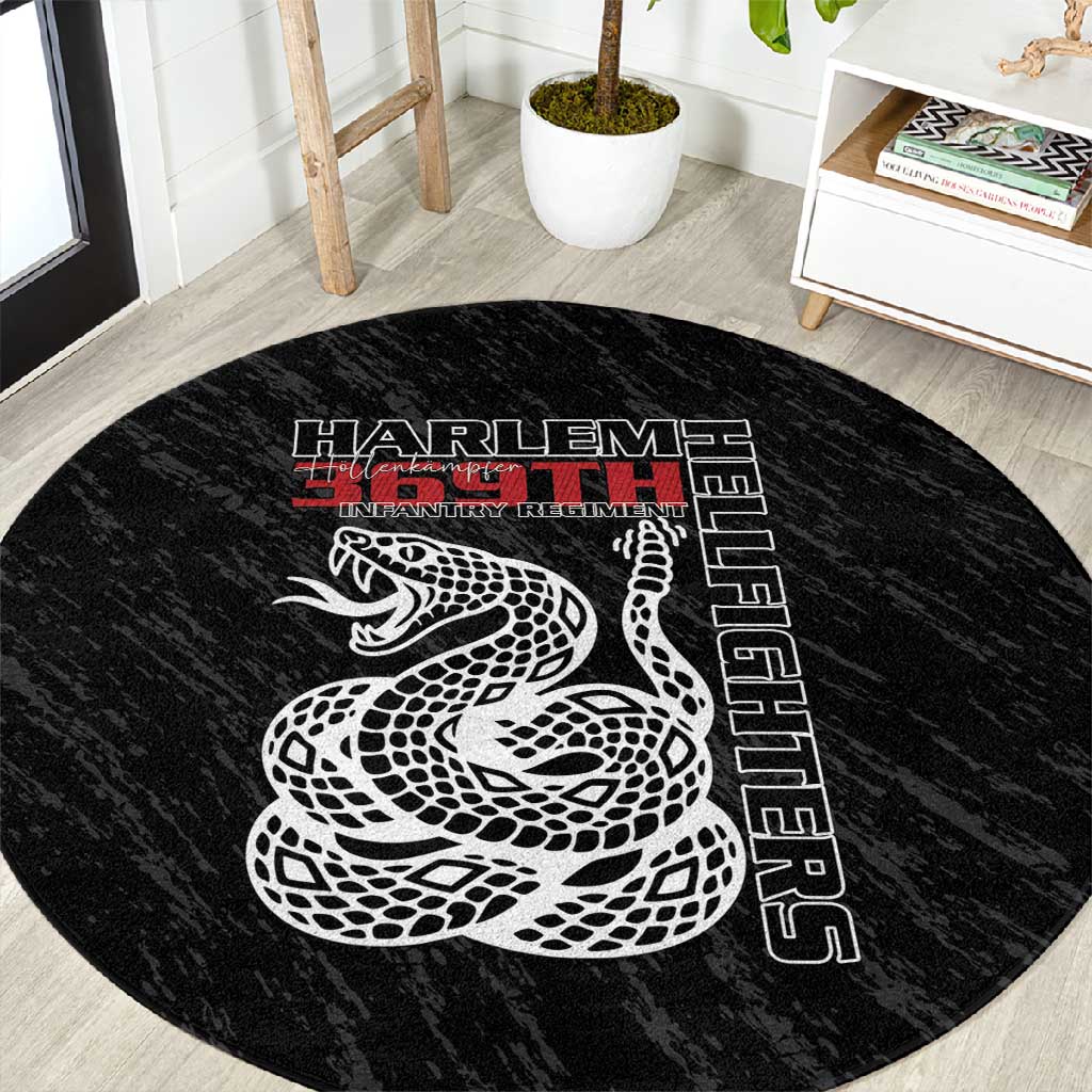 Harlem Hellfighters Round Carpet Harlem Rattlers - Don't Tread on Me - African Pride