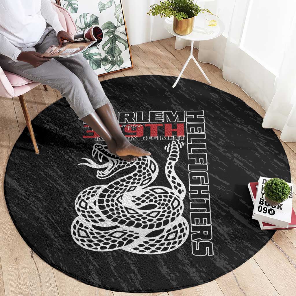 Harlem Hellfighters Round Carpet Harlem Rattlers - Don't Tread on Me - African Pride