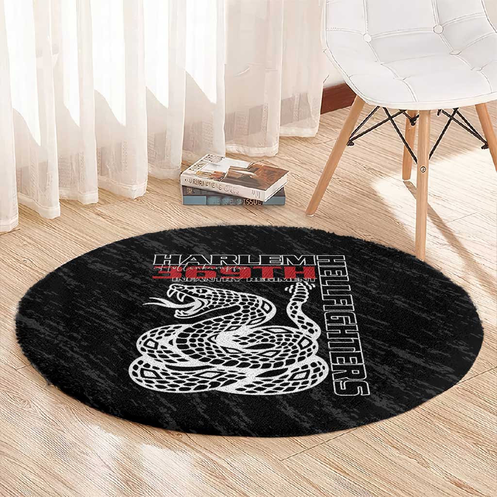 Harlem Hellfighters Round Carpet Harlem Rattlers - Don't Tread on Me - African Pride