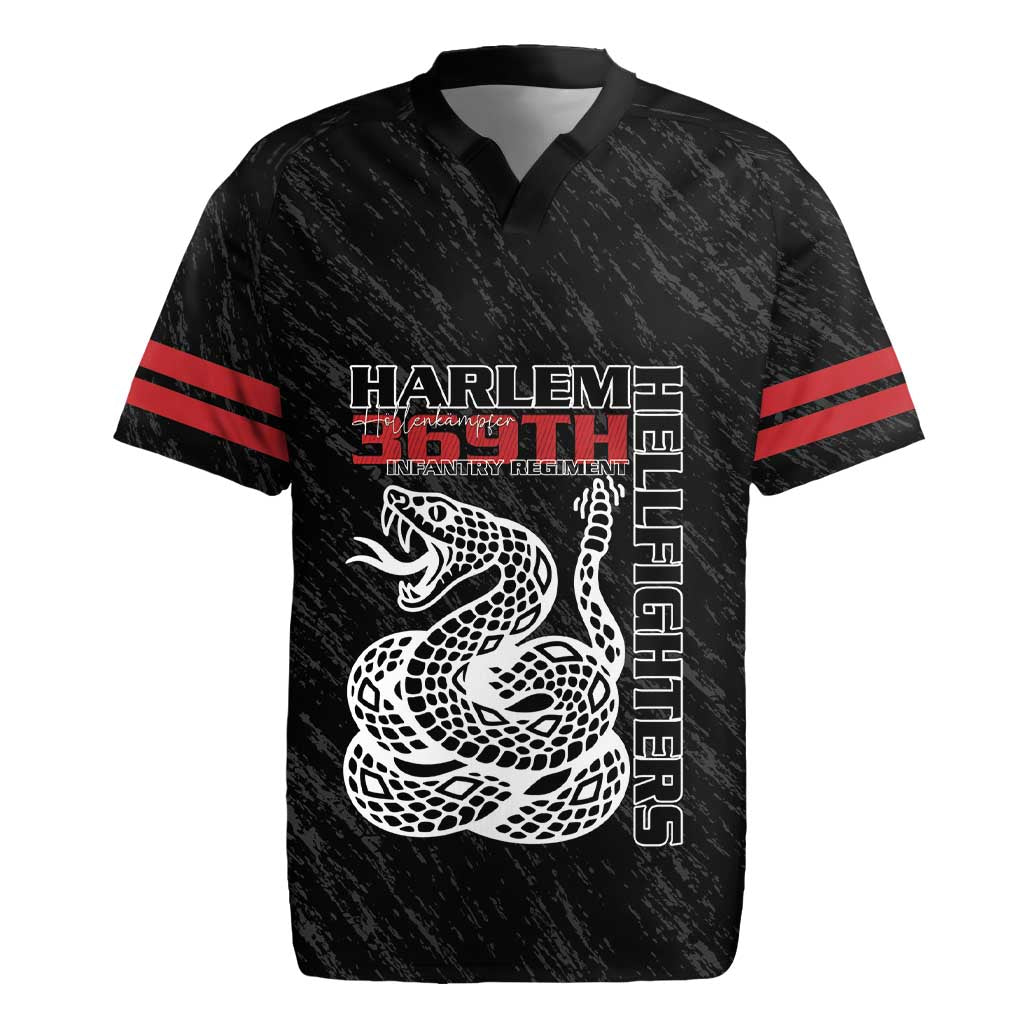 Harlem Hellfighters Rugby Jersey Harlem Rattlers - Don't Tread on Me - African Pride