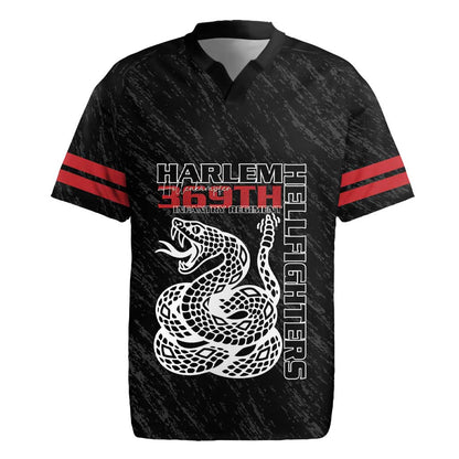 Harlem Hellfighters Rugby Jersey Harlem Rattlers - Don't Tread on Me - African Pride