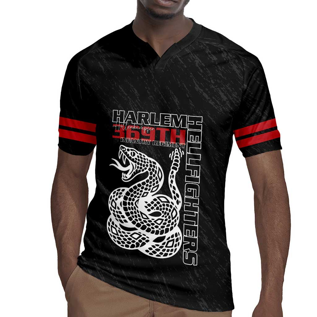 Harlem Hellfighters Rugby Jersey Harlem Rattlers - Don't Tread on Me - African Pride