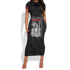 Harlem Hellfighters Short Sleeve Bodycon Dress Harlem Rattlers - Don't Tread on Me - African Pride