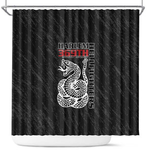 Harlem Hellfighters Shower Curtain Harlem Rattlers - Don't Tread on Me - African Pride